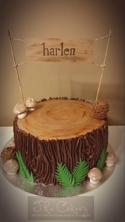 Wilderness Tree Stump wilderness tree stump Tree Stump Cake, Woodland Cake, Log Cake, Tree Stumps, Cake Central, Tree Cakes, Tree Stump, Baby Shower Woodland, Food Cakes