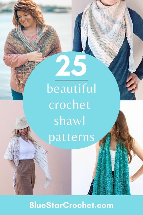 Check out this stunning collection of crochet shawl patterns to add to your spring/summer wardrobe to update your outfit. Free Crochet Shawl Patterns Easy, Crochet Winter Shawl, Winter Shawls And Wraps, Crochet Spring Patterns, Free Crochet Shawl Patterns, Shawl Crochet Pattern Easy, Crochet Shawl Patterns, Winter Shawls, Striped Shawl