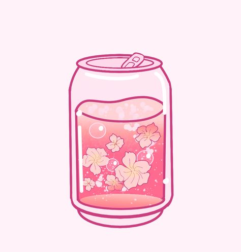 Pink drinks and pink sodas with cherry blossoms Sakura Drink, Pink Soda, Soda Drink, Buy Stickers, Soda Can, Cherry Blossom, Blossom, Cherry, T Shirts