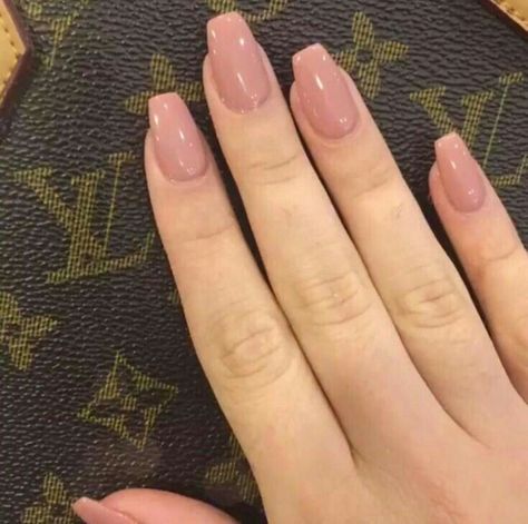 Bridesmaid Nails Pink, Plain Acrylic Nails, Soft Pink Nails, Acrylic Nails Nude, Bridesmaids Nails, Light Pink Nails, Beige Nails, Basic Nails, Her Nails