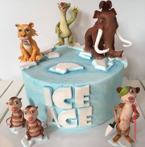 50 Ice Age Cake Design (Cake Idea) - October 2019 Ice Age Birthday Party, Ice Age Cake, Ice Age Sid, Age Birthday Cake, Movie Cakes, Cake Designs Images, Cool Cake Designs, Ice Cake, Design Cake