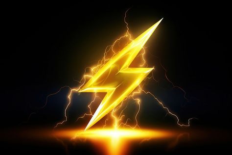 3D render neon lightning icon thunderstorm symbol yellow. | premium image by rawpixel.com / Ake Lightning Symbol, Neon Lightning Bolt, Neon Symbol, Colour Mood, Yellow Lightning, Lightning Cloud, Logo Video, Lightning In A Bottle, Weather Icon