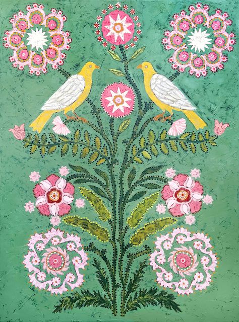 Patterns Drawing, Bird Song, Parakeets, Art Sites, Mixed Media On Canvas, Handwork Embroidery Design, Harvest Moon, Love Song, Traditional Paintings