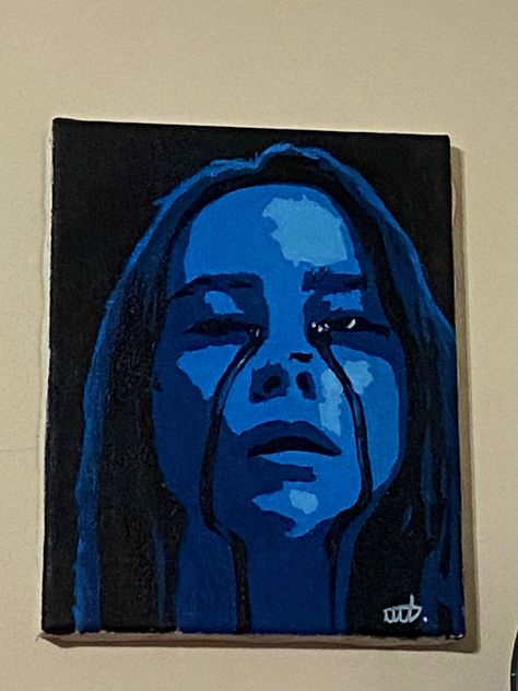 Billie Eilish Abstract Art, Billie Eilish Painting Ideas Easy, Colorful Face Painting Acrylic, Painting Ideas Billie Eilish, Billie Eilish Painting Ideas, Billie Eilish Painting Canvas, Billie Eilish Diy Crafts, Billie Eilish Painting Easy, Albums Painting