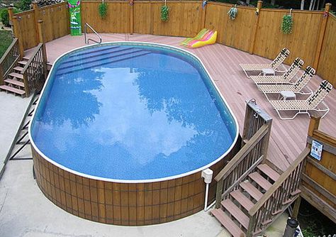 Pool Deck Kits, Oval Above Ground Pools, Oberirdischer Pool, Ideas De Piscina, Swimming Pool Kits, Oval Pool, Portable Pools, Pool Decking, Pool Deck Plans