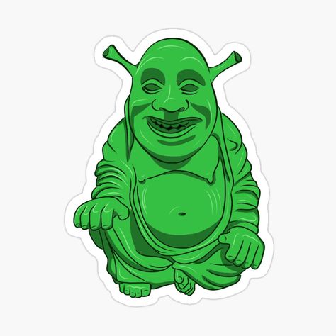 Buddha Sticker, Shrek, Scooby Doo, Grinch, For Sale, Fictional Characters