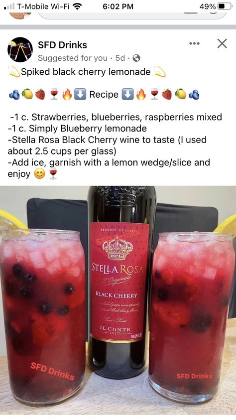 Wine For Date Night, Pineapple Blueberry Margarita, Game Night Drinks Alcohol, Disney Drinks Alcohol, Xxl Wine Cocktail, Stella Rosa Wine Recipes Cocktails, Wine Mixed Drinks Recipes, Low Cal Mixed Drinks, Dark Liquor Mixed Drinks