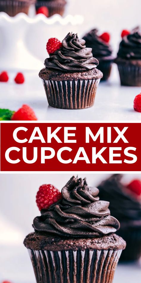 Best Cupcakes From A Box Cake Mixes Dessert Recipes, Chocolate Cupcakes From Box Instant Pudding, Cupcakes With Pudding Mix Chocolate, Boxed Chocolate Cupcakes, Chocolate Cake Mix Cupcakes Doctored, Cake Mix Chocolate Cupcakes, Betty Crocker Cupcake Recipes, Box Chocolate Cupcakes, Birthday Mini Cupcakes