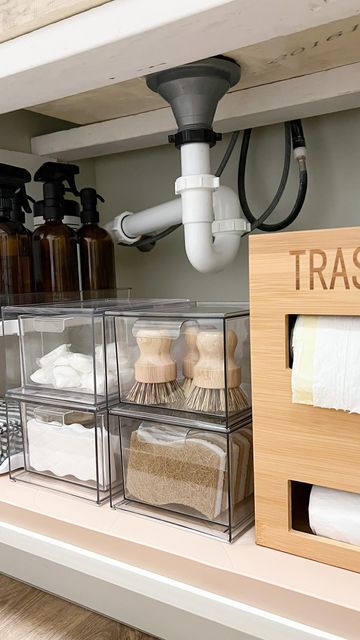 Kitchen Organization Ideas Aesthetic, Kitchen Cleaning Products Storage, Amazon Under Sink Organization, Underneath Sink Organization Kitchen, Under Restroom Sink Organization, Kitchen Organization Fridge, Above Sink Organization, House Organisation Kitchen, Under The Sink Storage Kitchen