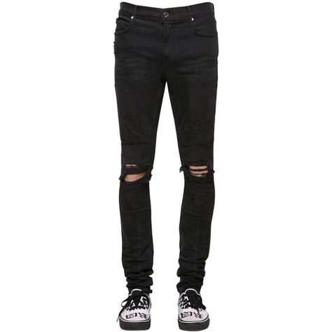 Outfit Cowo, Mens Distressed Jeans, Torn Jeans, Ripped Jeans Men, Black Jeans Men, Celana Jeans, Destroyed Denim, Mens Fashion Casual Outfits, Mens Pants Fashion