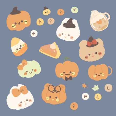 illusbyjo on Twitter: "designing fall/halloween sticker sheets although a little late :’))… " Illusbyjo Sticker, Korean Stickers, Halloween Sticker, Cute Journals, Bullet Journal Stickers, Kawaii Doodles, Cute Patterns Wallpaper, Kawaii Stickers, Cute Little Drawings