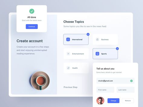 User Onboarding by Vishnu Prasad Ui Design Dashboard, Card Ui, Quiz Design, Web Design Mobile, Invoice Design, Dashboard Ui, Web Ui Design, App Interface, Dashboard Design