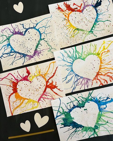 English & Art 🌿 | Electric hearts 💕 Valentine’s Day card meets carnival fun meets blow painting using pasta straws! The kids loved it and I think the… | Instagram Straw Blowing Art, Blow Painting, Cardboard Play, Blow Paint, Art Lessons For Kids, English Art, February 1, Best Budget, Art For Kids