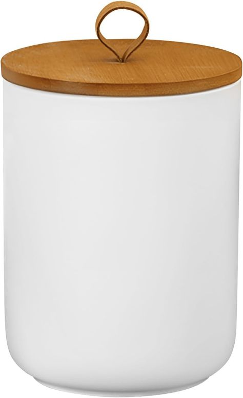 Amazon.com: Jueison Large Ceramic Storage Jars, Modern Elegant Highly Polished Airtight Gorgeous Storage Canisters with Wooden Lid Food Storage Jar for Kitchen Spice Tea Vanilla Sugar Coffee Beans (White) : Home & Kitchen Ceramic Storage, Spice Tea, Kitchen Spices, Storage Canisters, Vanilla Sugar, Storage Jar, Storage Jars, Canisters, Coffee Beans