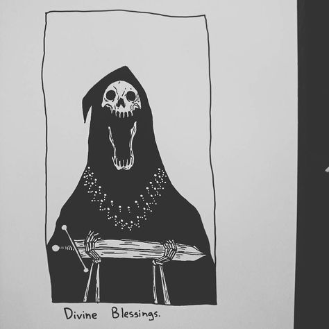 Divine Blessings. by baileyillustration Bailey Illustration, Matt Bailey, Divine Blessings, Bailey May, Wow Art, Skull Tattoos, Skull And Bones, Good Omens, Tattoo Idea