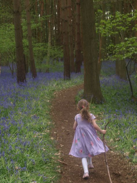 Playing In The Woods, Story Boarding, Woodland Wonderland, Bluebell Woods, Inktober 2023, Woodland Cottage, Flower Cottage, Spring Forest, Kids Running