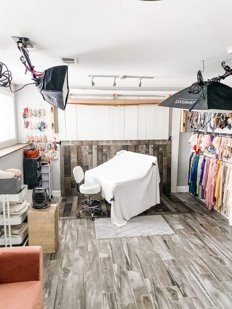 Storage Shed Photography Studio, Photo Studio Shed, Garage Photography Studio Ideas, Tiny Studio Photography, Shipping Container Photography Studio, I’m Home Photography Studio, Basement Photo Studio, Home Photo Studio Setup Small Spaces, Shed Photography Studio Ideas