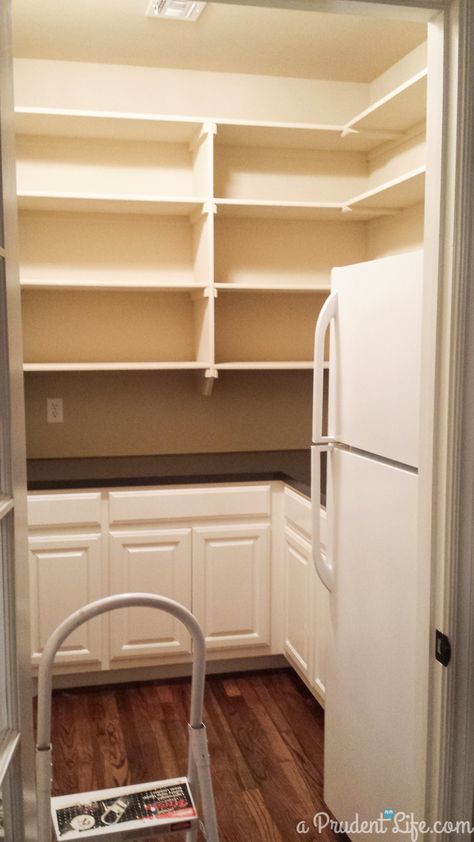 Extra Refrigerator In Pantry, Stand Up Freezer In Pantry, Pantry Design With Freezer, Pantry With Stand Up Freezer, Pantry With Upright Freezer, Extra Fridge In Pantry, Pantry With Full Size Fridge, Small Pantry With Refrigerator Inside, Pantry With Fridge Inside