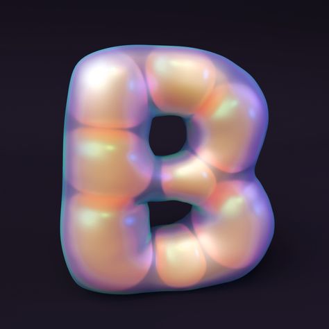 Blender 3d Typography, 36daysoftype 3d, Inflated Text, Soft Graphic Design, Typography Exploration, C4d Design, 3d Tipografi, 3d Typography Design, Alphabet 3d