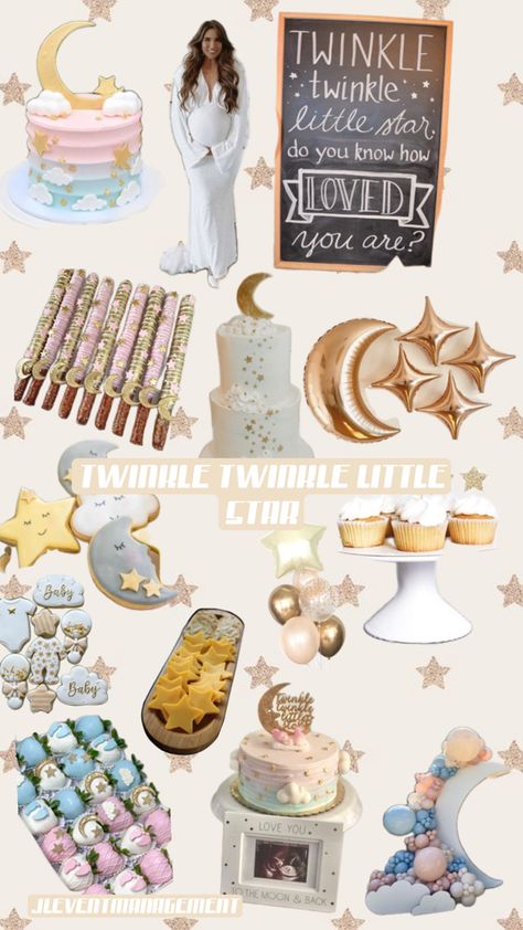 #twinkletwinklelittlestar #twinkle #twinkletwinkle #star #littlestar #babyshower #babyshowerideas Little Star Baby Shower Ideas, Twinkle Twinkle Gender Reveal, Baby Esther, Star Baby Shower Theme, Themes Ideas, Star Baby Showers, Baby Shower Invites, Reveal Ideas, Twinkle Twinkle Little Star