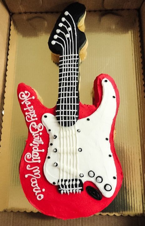 One Rocks Cupcakes, Rock And Roll Cakes Ideas, Rock Smash Cake, Rock And Roll Themed Cake, One Rocks Birthday Cake, Rock And Roll Cake Ideas, Born Two Rock Birthday Cake, Rock And Roll Birthday Cake, Guitar Cupcake Cake