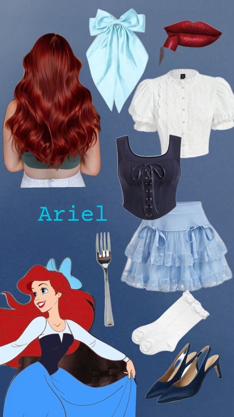 #ariel Ariel Blue Dress Disneybound, Ariel On Land Costume, Ariel And Melody Costume, Ariel Adult Costume, Ariel And Prince Eric Costume, Ariel Diy Costume, Arial Costume, Ariel Inspired Dress, Prince Eric Costume