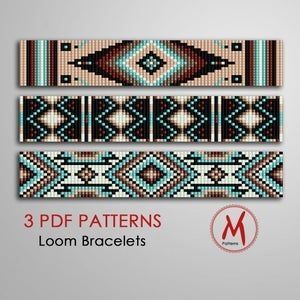 Loom Bead Patterns, Patterns For Bracelets, Bead Loom Kits, Bead Loom Designs, Loom Jewelry, Art Perle, Loom Bracelet Patterns, Beading Crafts, Beading Patterns Free