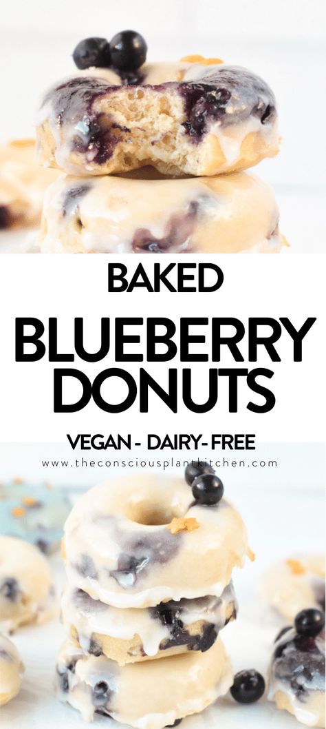 Vegan Gluten Free Donuts, Healthy Doughnuts, Dairy Free Donuts, Gluten Free Donut Recipe, Conscious Plant Kitchen, Vegan Donut Recipe, Blueberry Cake Donuts, Recipe With Lemon, Breakfast Donuts