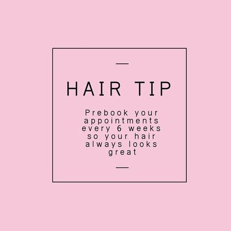 Talk to your stylist about how many weeks would be best for you. Everyone is different. Some people need every 4-6 weeks, others can go as long as 8-10 weeks! Prebooking/reserving not only helps your Hair Artist, but also helps you not to stress about getting in with your favorite Artist when your hair starts looking like it needs to be refreshed! #hairtips #hair Hair Salon Quotes, Stylist Quotes, Hairdresser Quotes, Hair Salon Marketing, Hairstylist Quotes, Salon Quotes, Hair Quotes, Salon Business, Hair Appointment