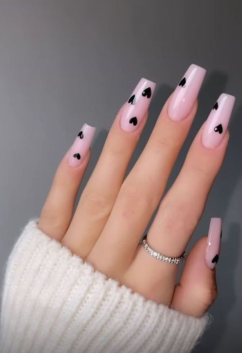 31 Sweet Chic Baby Pink Nails You Will Adore! Baby Pink Design Nails, Babypinknails Design, Simple Baby Pink Nails, Pink Simple Nail Designs, Easy Pink And Black Nail Designs, Baby Pink Nails Ideas, Baby Pink Nails With Design, Baby Pink Nail Designs, Baby Pink And Black Nails