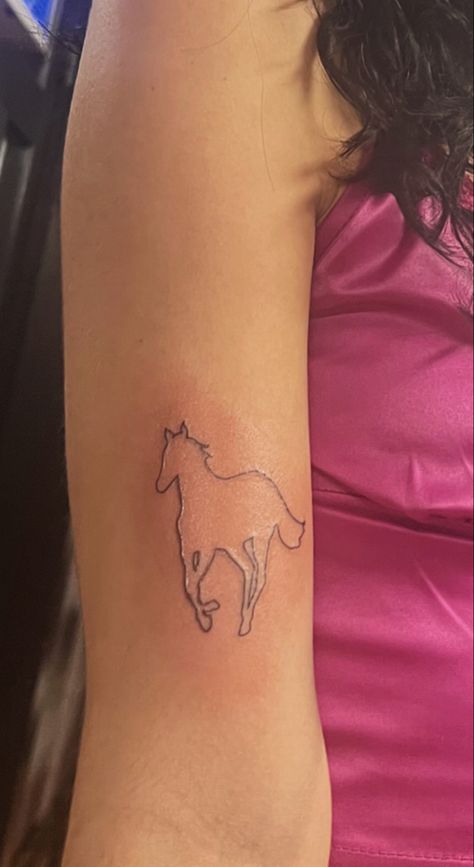 White Pony Tattoo, Deftones Tattoo, Pony Tattoo, My Little Pony Tattoo, Deftones White Pony, Emo Tattoos, Sick Tattoo, Dream Tattoos, Black Ink Tattoos