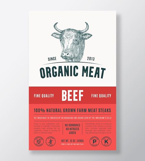 Beef Steaks, Organic Meat, Premium Meat, Label Sticker, Abstract Vector, Beef Steak, Label Templates, Vector Photo, Premium Vector