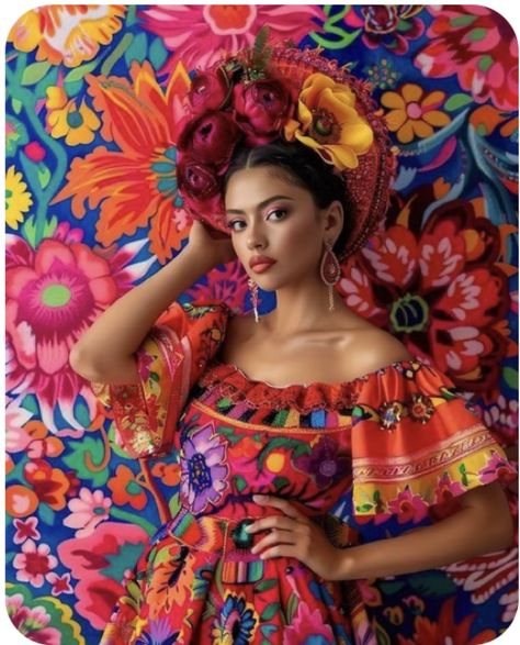 Diversity Women, Diwali Painting, Mexico Party, Latin Culture, Mexican Birthday Parties, A Peaceful Place, Flower Woman, Conservative Outfits, Mexican Culture Art