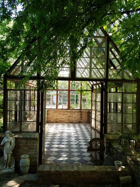 Home Orangerie, Indoor Conservatory Garden, Breezeway Greenhouse, Green House Home, Greenhouse Library, Green House Aesthetic, Aesthetic Greenhouse, Greenhouse Aesthetic, Dream Greenhouse