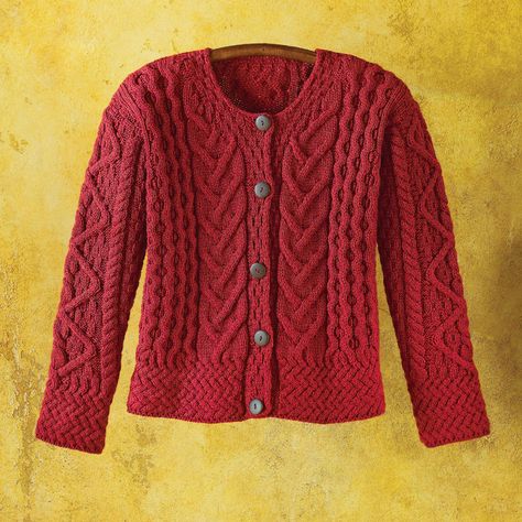 Irish Cardigans, Basket Stitch, Aran Sweaters, Aran Knitting, Irish Tartan, Aran Knitting Patterns, Irish Pride, Cable Knitting, Aran Sweater