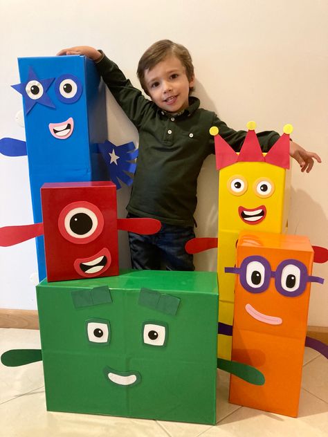 Diy Number Block Costume, Diy Number Blocks Birthday Party, Numberblock Party Ideas, Number Block Party Decorations, Numberblocks Party Ideas, Number Blocks Party Ideas, Number Blocks Cookies, Number Blocks Birthday Party Decorations, Numberblocks Birthday Party Decorations