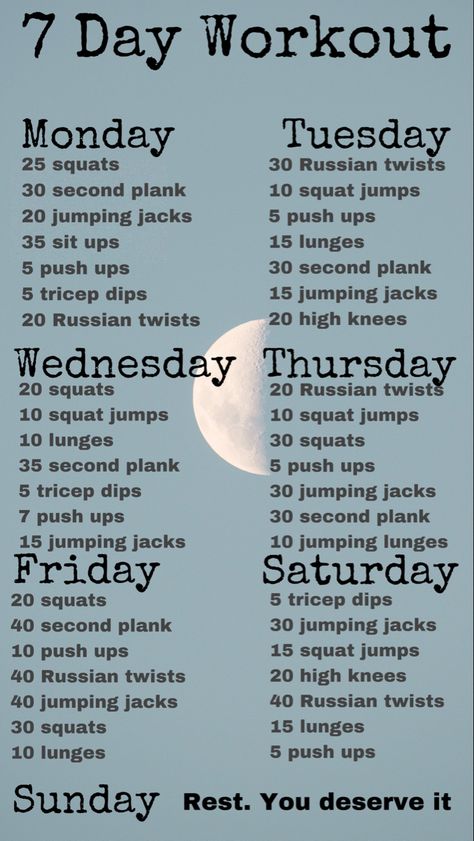 Palates Workout, Diet Workout Plan, Daily Workout Schedule, 7 Day Workout Plan, Soccer Training Workout, Teen Workout Plan, Cycling Diet, 7 Day Workout, Paleo Workout