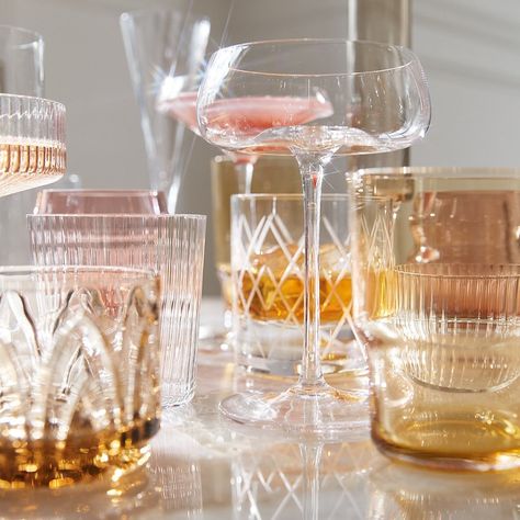 CB2 on Instagram: “The best way to start the weekend. Link in bio to shop barware.” Dinner Glasses, Bar Service, Fancy Desserts, Old Fashioned Glass, Glasses Shop, Bar Area, Vintage Cocktail, Glass Decanter, Cocktail Glass