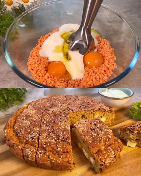 Lentil Bread - Greenku Recipes Lentil Bread Recipe, Egg And Bread Recipes, Recipes With Vegetable Broth, Lentil Bread, Lentils Protein, Homemade Vegetable Broth, Oatmeal Muffin Recipes, Savory Oatmeal, Cheese Buns