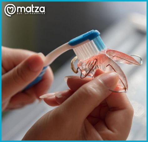 8 tips for cleaning a Hawley retainer | Dr. Matza Orthodontics Hawley Retainer, Permanent Retainer, How To Clean Retainers, Retainer Cleaner, Retainer Case, Denture Cleaner, Coconut Soap, Tooth Sensitivity, Dry Mouth