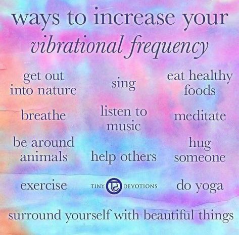 Simple ways to Increase your Vibration. This is a good recipe for happiness! Energy Vibration Frequency, How To Vibrate At A Higher Frequency, Raise Vibrational Frequency, Love Vibration, Higher Energy, Raise Vibration, High Vibrations, Vibrational Frequency, Spiritual Journals