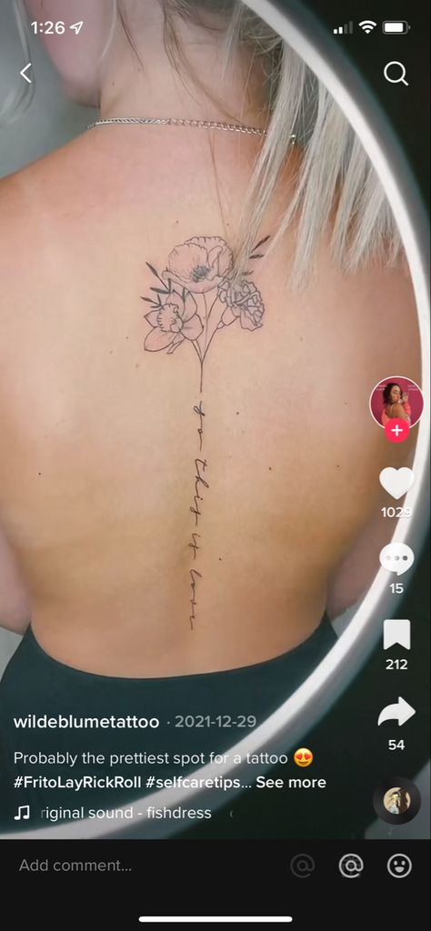 Flower Bible Verse, Scripture Tattoos, Rib Tattoos For Women, Bible Verse Tattoos, Verse Tattoos, Bible Verses For Women, Spine Tattoos For Women, Side Tattoos, Line Art Tattoos