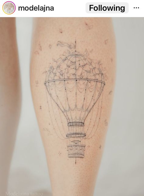 Hot Air Balloon Tattoo, Air Balloon Tattoo, Balloon Tattoo, Back Tattoo Women, Sleeves Ideas, Cover Up Tattoos, Back Tattoo, Hot Air Balloon, Air Balloon