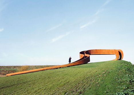 Perspective Pictures, Rotterdam Skyline, Circular Stairs, Art Plan, Landscape Structure, Architecture Inspiration, Urban Furniture, Urban Park, Pedestrian Bridge