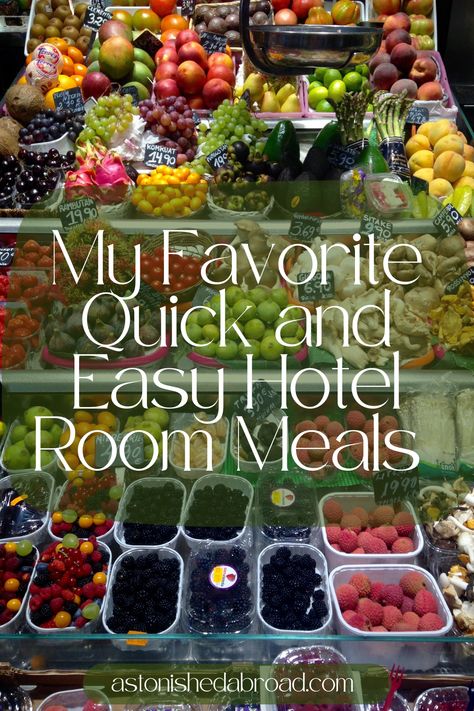 Healthy Hotel Food, Healthy Meals While Traveling, Packable Meals For Travel, Hotel Living Meals, Easy Meals To Make In A Hotel Room, Meal Prep While Traveling, Easy Meals When Traveling, Hotel Room Meals Ideas, Easy Travel Dinners