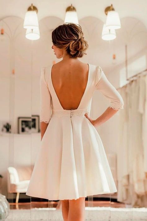 Modern Short Wedding Dress, Vintage Wedding Dress 1920s, Bridal Dress Beach Wedding, Disney Wedding Dress, 1920s Wedding Dress, Dresses Fitted, Elegant Dresses Short, Civil Wedding Dresses, Wedding Dresses 2020