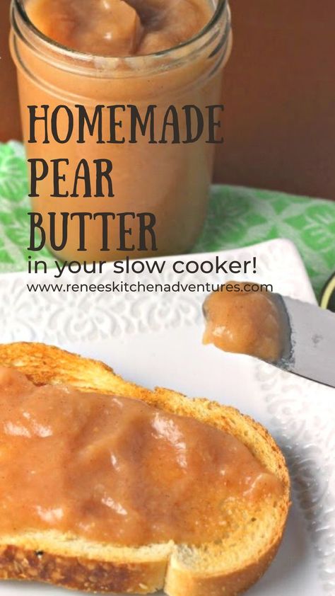 Spiced Pear Butter, Pear Jelly Recipes, Pear Butter Recipe, Pear Recipes Easy, Flavored Butter Recipes, Spreadable Butter, Pear Sauce, Pear Butter, Fall Recipes Pumpkin