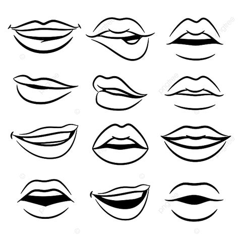 Female Lip Drawing, Lip Expressions, Lips Vector, Digital Art Inspiration, Cartoon Mouths, Lips Sketch, Female Lips, Digital Art Software, Art Inspiration Ideas