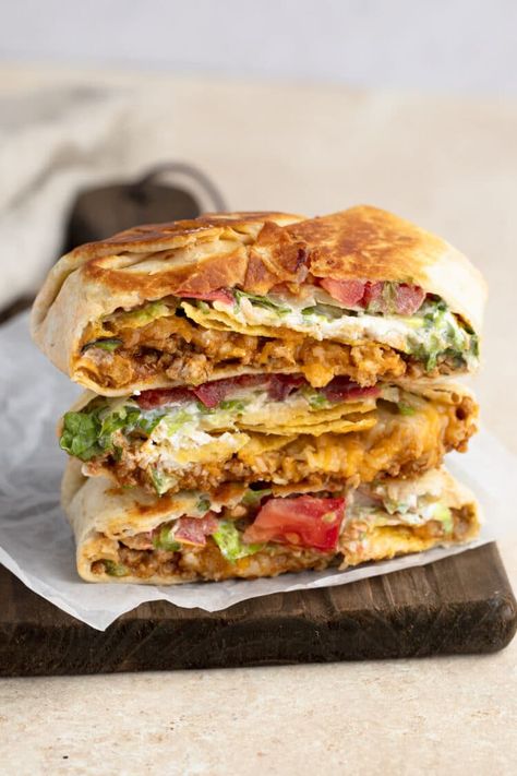 Try Our Easy and Healthy Copycat Crunchwrap Supreme Healthy Crunchwrap, Crunchwrap Recipe, Crunchwrap Supreme, Crunch Wrap, Healthy Wraps, Healthy Swaps, Whole Wheat Tortillas, Low Carb Treats, Easy Healthy Lunches