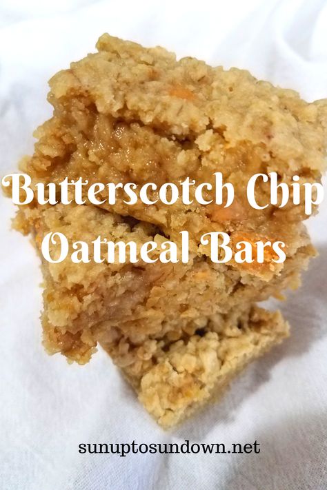 Oatmeal Cookie Bars Recipes, Butterscotch Chip, Butterscotch Chip Cookies, Butterscotch Recipes, Oatmeal Butterscotch Cookies, Butterscotch Bars, Oatmeal Bars Recipes, Oatmeal Cookie Bars, Oatmeal Breakfast Bars